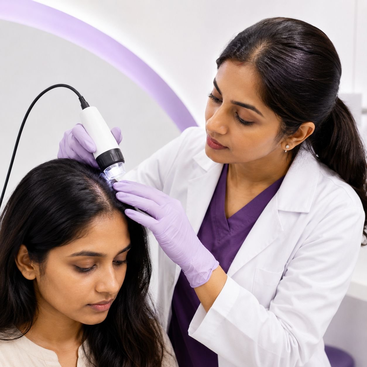 Scalp assessment for dandruff treatment