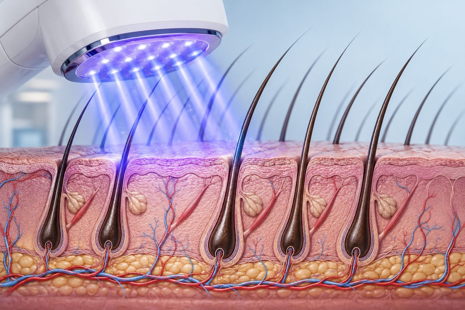 UV Therapy for scalp hygiene and hair growth support